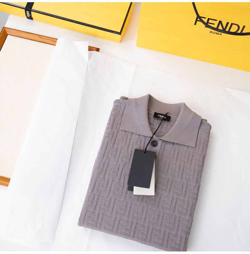 FENDI-530460280 펜디 2026SS 남성용 블루 폴로 셔츠