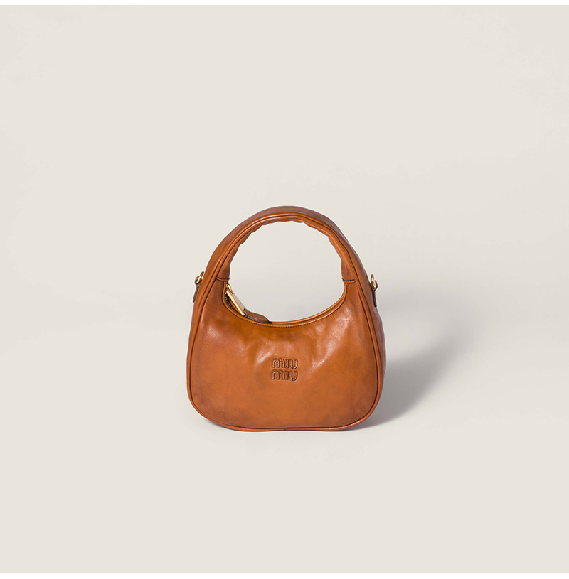 [스페셜오더]MIUMIU-5BC125 미우미우 송아지 가죽 호보 백 브라운 