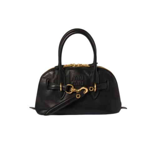 [스페셜오더]MIUMIU-5BB169 미우미우 블랙 아방뛰르 나파 가죽 스몰 탑 핸들 백