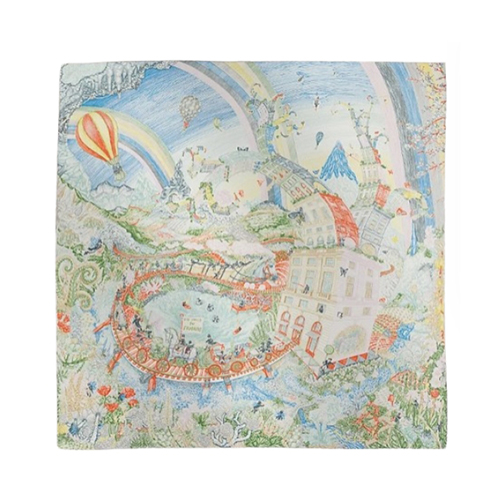 HERMES-H004147S 에르메스 오렌지 Les Folies du Faubourg 스카프