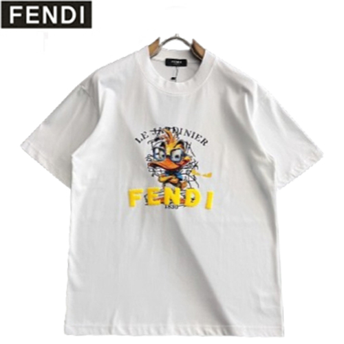 FENDI-062611 펜디 화이트 프린트 장식 티셔츠 남성용