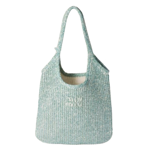 [스페셜오더]MIUMIU-5BG231 미우미우 라이트 블루 아이비 스팽글 메쉬 백