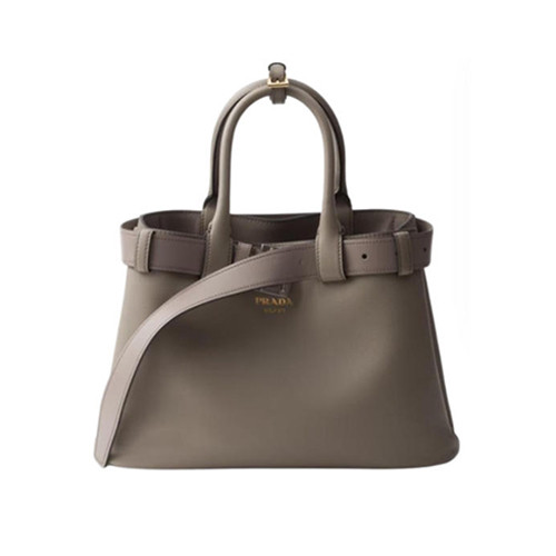[스페셜오더]PRADA-1BA434 프라다 그레이 버클 미디엄 가죽 핸드백