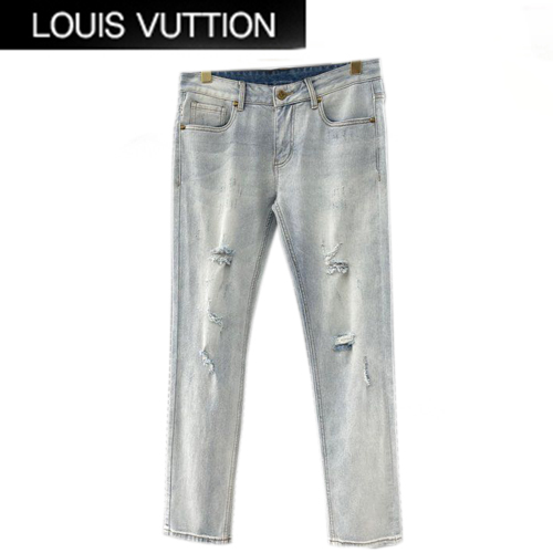 LOUIS VUITTON-061311 루이비통 라이트 블루 모노그램 디테일 청바지 남성용