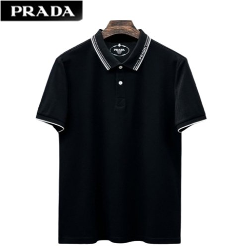 PRADA-050713 프라다 블랙 코튼 폴로 티셔츠 남성용