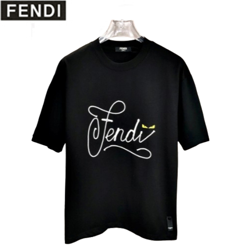 FENDI-051713 펜디 블랙 아플리케 장식 티셔츠 남여공용