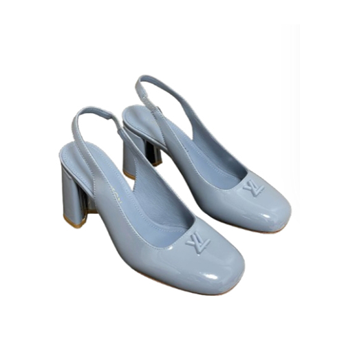 LOUIS VUITTON-1AGUH0 루이비통 블루 페이턴트 송아지 가죽 스윙 슬링백 펌프스