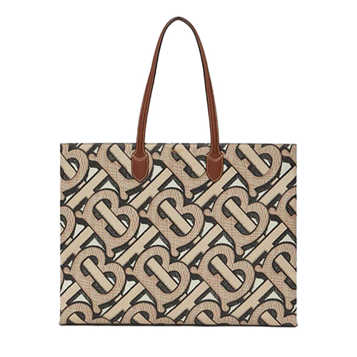 [스페셜오더]BURBERRY-80326611 버버리 다크 베이지 모노그램 프린트 E-캔버스 토트 백