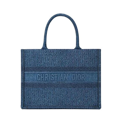 [스페셜오더]DIOR-M1296 디올 블루 DIOR OBLIQUE 자수 데님 캔버스 스몰 DIOR BOOK TOTE 백
