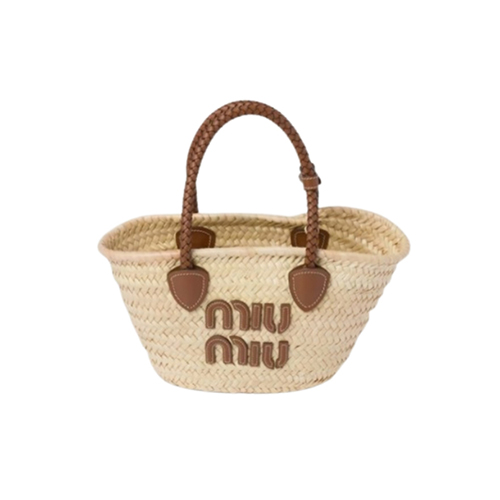 [스페셜오더]MIUMIU-5BG273 미우미우 베이지 우븐 패브릭 토트 백
