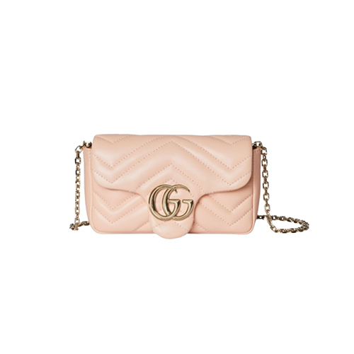 [스페셜오더]GUCCI-841290 6823 구찌 페일 핑크 가죽 GG 마몽 미니 숄더백
