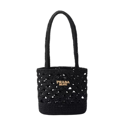 [스페셜오더]PRADA-1BG494 프라다 블랙 크로셰 토트백