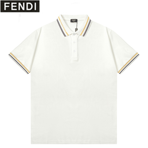 FENDI-040115 펜디 화이트 스트라이프 장식 폴로 티셔츠 남성용