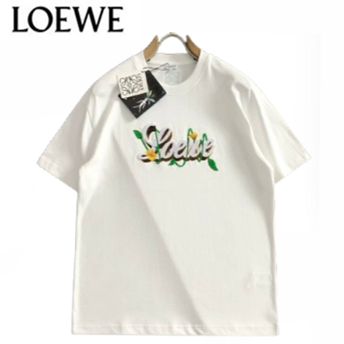 LOEWE-042215 로에베 화이트 아플리케 장식 티셔츠 남성용