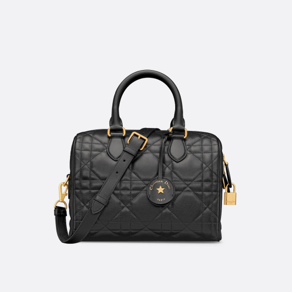 [스페셜오더]DIOR-디올 블랙 매크로까나쥬 카프스킨 Groove/그루브 25 보스턴백 - M1365