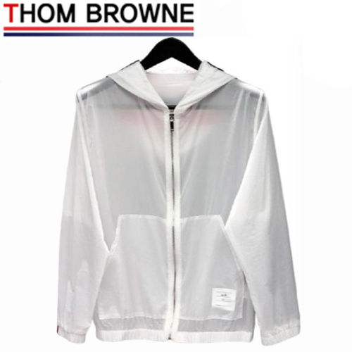 THOM BROWNE-081116 톰 브라운 화이트 나일론 바람막이 후드 재킷 남성용