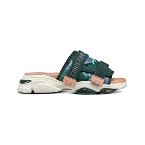 DIOR-KCQ351 디올 그린 Tie & Dior 테크니컬 패브릭 D-WANDER 뮬 여성용