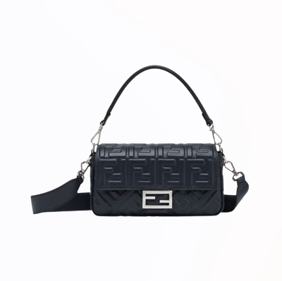 [스페셜오더]FENDI-8BR600 펜디 미드나잇 블루 FF 엠보싱 미디엄 바게트 백 27cm