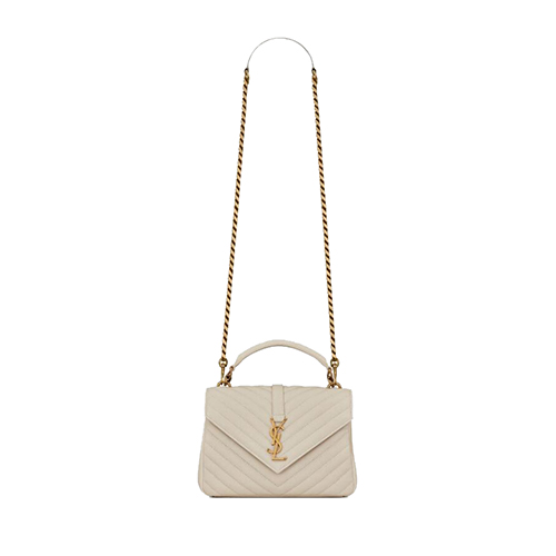 [스페셜오더]SAINT LAURENT-600279 생 로랑 화이트 퀼트 가죽 COLLEGE 미디엄백