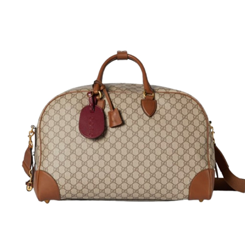 [스페셜오더]GUCCI-821148 9796 구찌 베이지/브라운 GG 엠블럼 미디엄 더플백