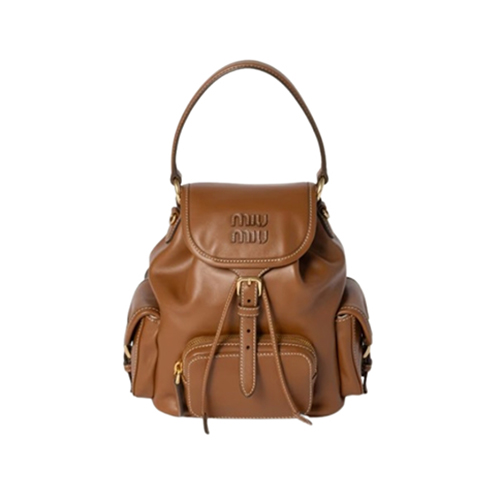 [스페셜오더]MIUMIU-5BZ043 미우미우 코냑 송아지 가죽 백팩 스몰