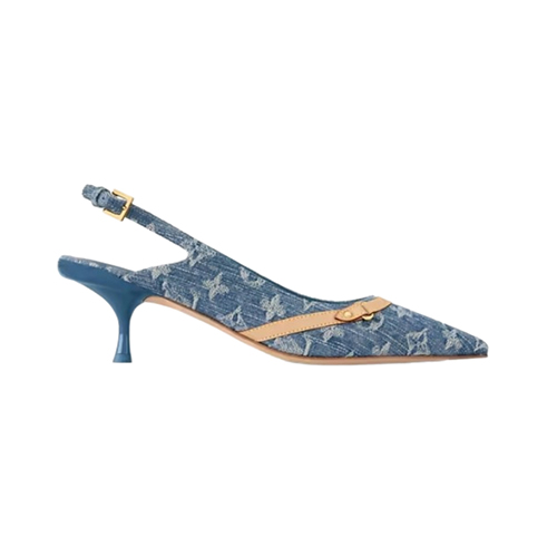 LOUIS VUITTON-1AGZH6 루이비통 블루 모노그램 데님 6AM 슬링백 펌프스
