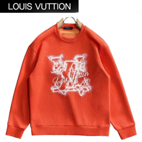 LOUIS VUITTON-08171 루이비통 오렌지 아플리케 장식 스웨트셔츠 남성용