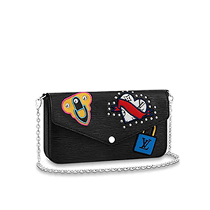 [스페셜오더]LOUIS VUITTON-M63726 루이비통 느와르 에삐 레더 패치 디테일 포쉐트 펠리시