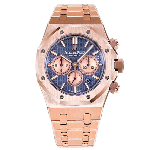 [AP전문OM팩토리][스페셜오더]Audemars Piguet-오데마 피게 로얄 오크 셀프와인딩 크로노그래프 핑크골드 블루 다이얼 시계41mm