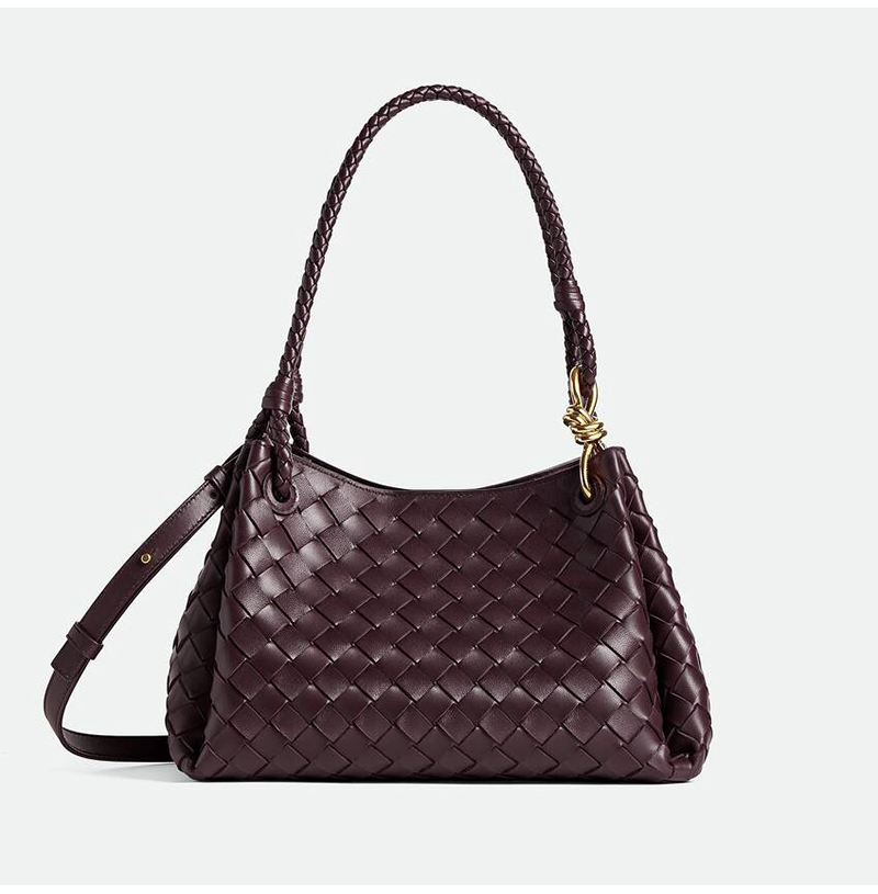 [스페셜오더]BOTTEGA VENETA-835921 보테가 베네타 와인컬러 양가죽 파라슈트 미디엄