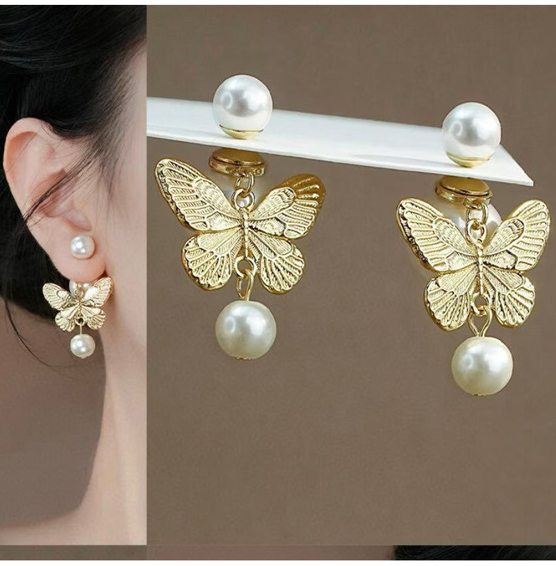 DIOR-6053 디올 나비 리본 CD 진주 귀걸이