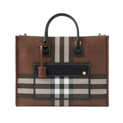 [스페셜오더]BURBERRY-81122271 버버리 브라운 미디엄 프레야 토트