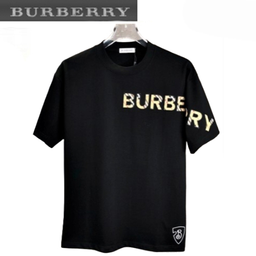 BURBERRY-05172 버버리 블랙 아플리케 장식 티셔츠 남여공용