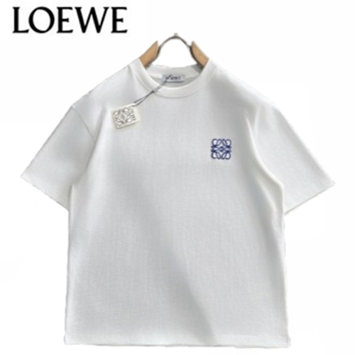 LOEWE-06262 로에베 화이트 아플리케 장식 티셔츠 남성용