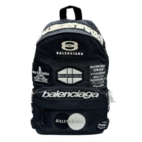 [스페셜오더]BALENCIAGA-92456 발렌시아가 블랙 코튼 패치 장식 백팩