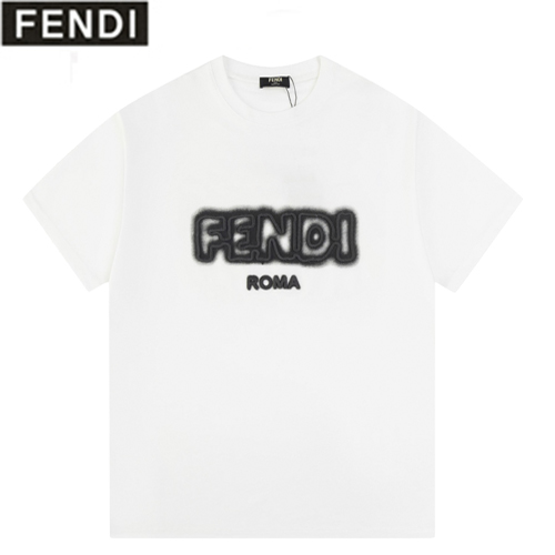 FENDI-03093 펜디 화이트 아플리케 장식 티셔츠 남성용