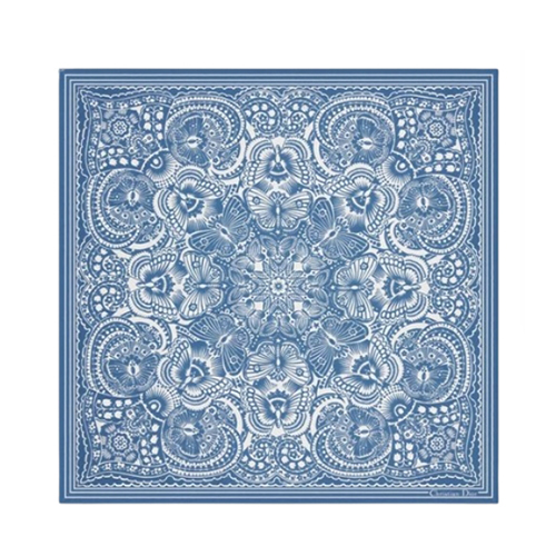 DIOR-52BAN0 디올 블루 D-Butterfly Paisley 스퀘어 스카프