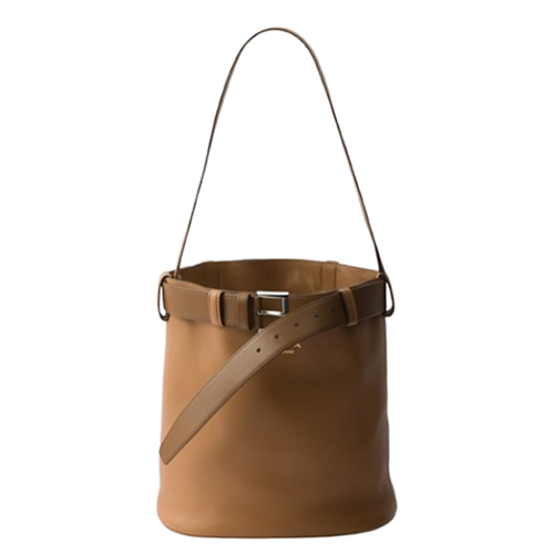 [스페셜오더]PRADA-1BE085 프라다 캐러멜 가죽 프라다 버클 버킷 백