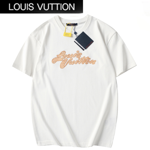 LOUIS VUITTON-05063 루이비통 화이트 아플리케 장식 티셔츠 남여공용