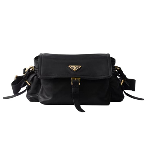 [스페셜오더]PRADA-1BD394 프라다 블랙 익스플로어 미디엄 나파 가죽 숄더백