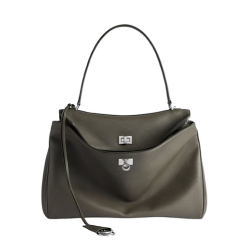 [특별제작][스페셜오더]BALENCIAGA-789772 발렌시아가 카키 은장 로데오 미디엄 핸드백