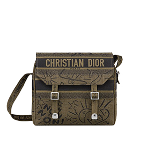 [스페셜오더]DIOR-M1291 디올 카키 자수 장식 패브릭 DIORCAMP 메신저백