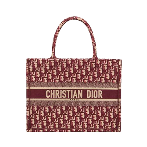 [스페셜오더]DIOR-M1296 디올 버건디 BOOK TOTE DIOR OBLIQUE 자수 스몰 백
