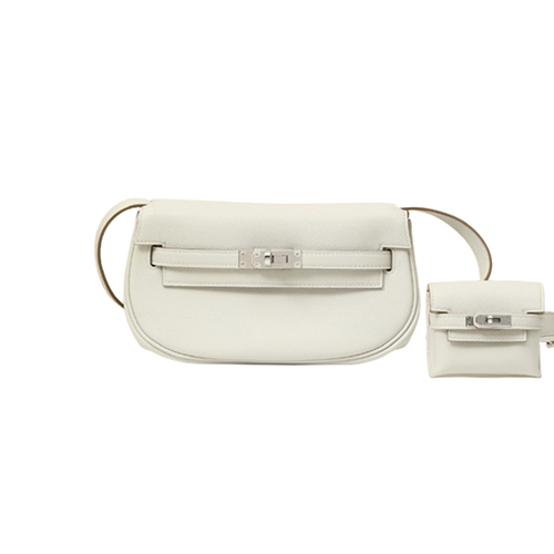 [스페셜오더]HERMES-KM17 에르메스 화이트 은장 SWIFT 가죽 켈리 무브