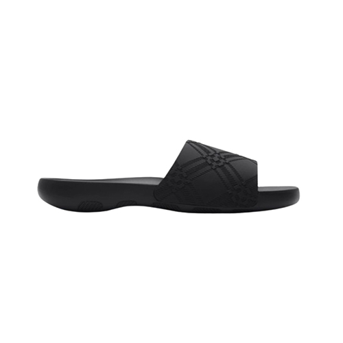 BURBERRY-81047181 버버리 블랙 엠보싱 체크 다이브 슬라이드 남성용