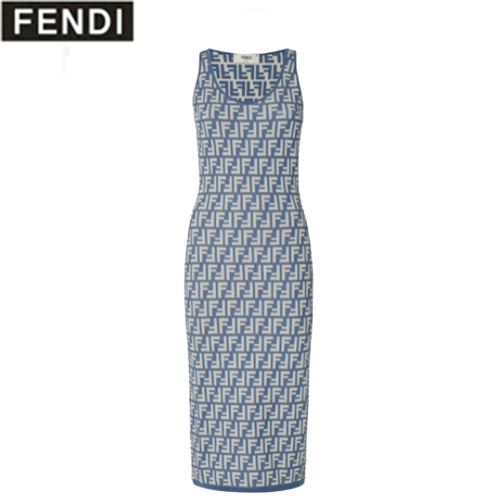 FENDI-FZDD38 펜디 블루 FF 코튼 드레스