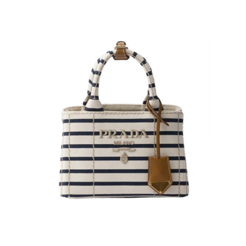 [스페셜오더]PRADA-1BA038 프라다 블루 스트라이프 코튼 캔버스 미니백