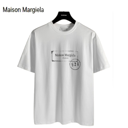 Maison Margiela-05176 메종 화이트 프린트 장식 티셔츠 남여공용