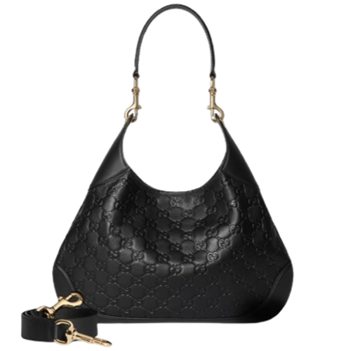 [스페셜오더]GUCCI-834981 1000 구찌 블랙 GG 레더 구찌 B 라지 숄더백