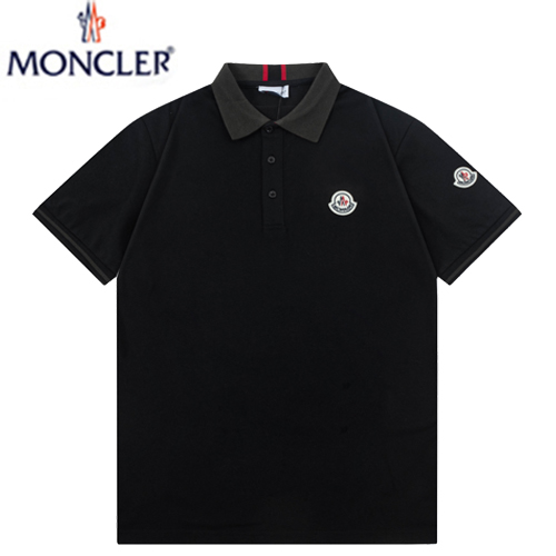 MONCLER-04016 몽클레어 블랙 코튼 폴로 티셔츠 남성용